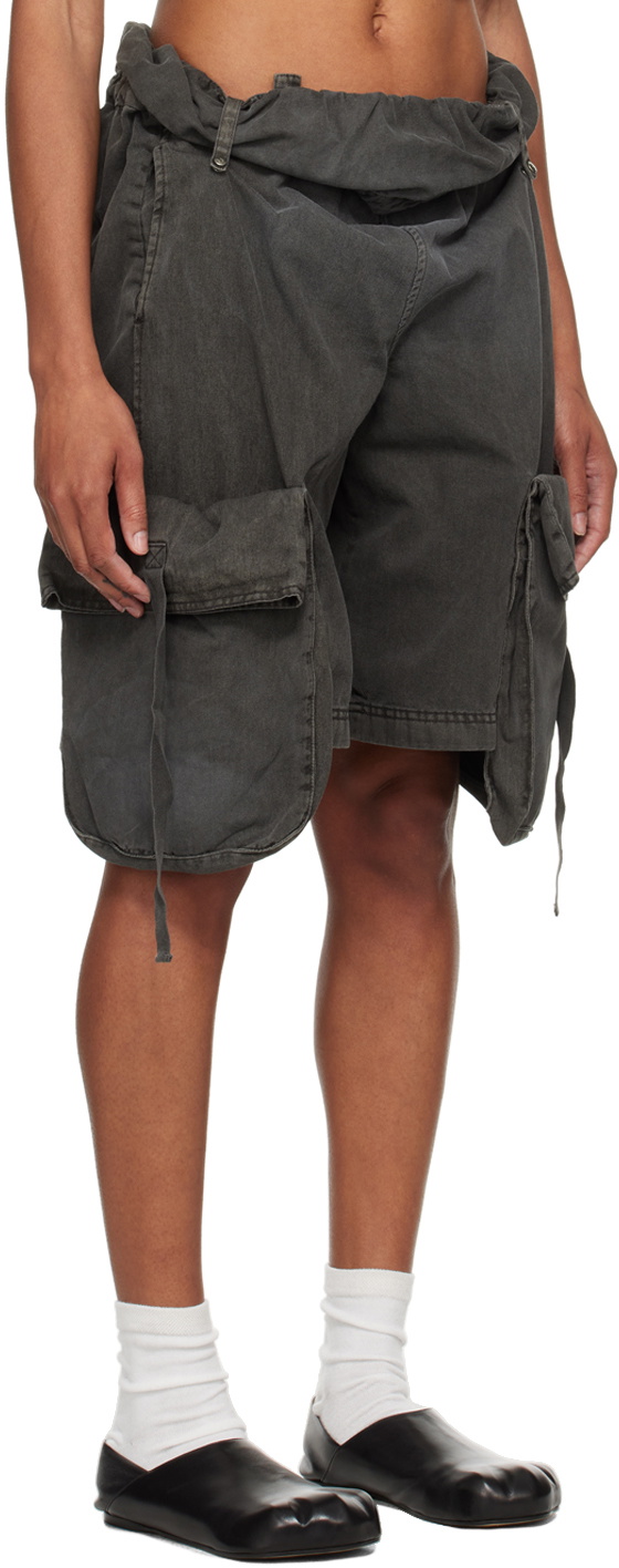 OPEN YY Black Rolled Waist Denim Shorts OPEN YY