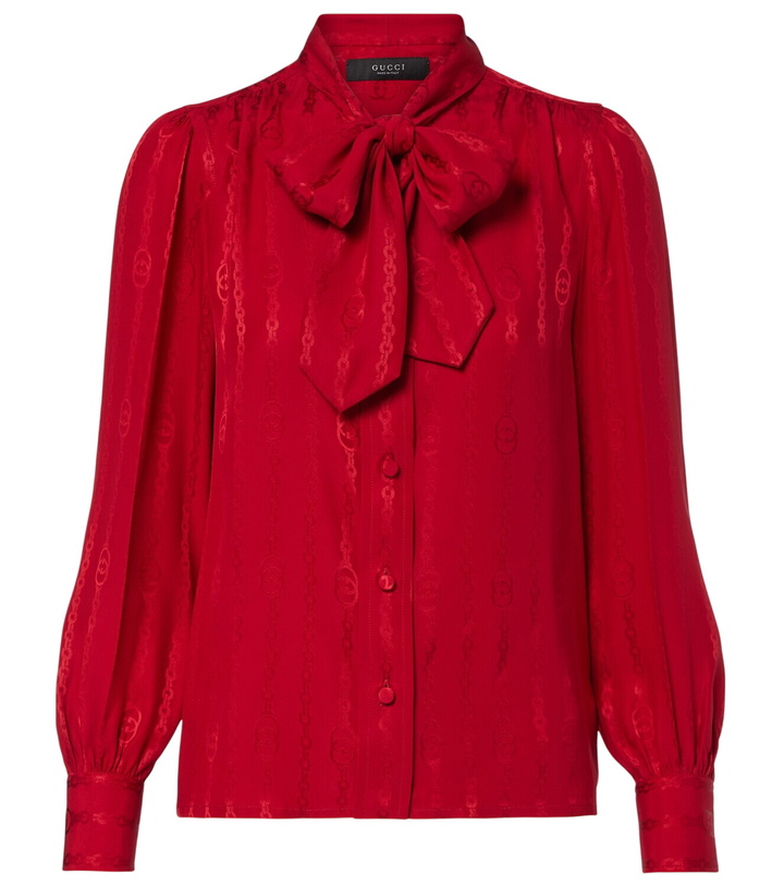 Photo: Gucci Interlocking G silk jacquard blouse