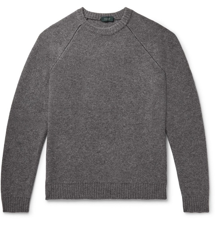 Photo: Incotex - Slim-Fit Virgin Wool and Cashmere-Blend Sweater - Gray