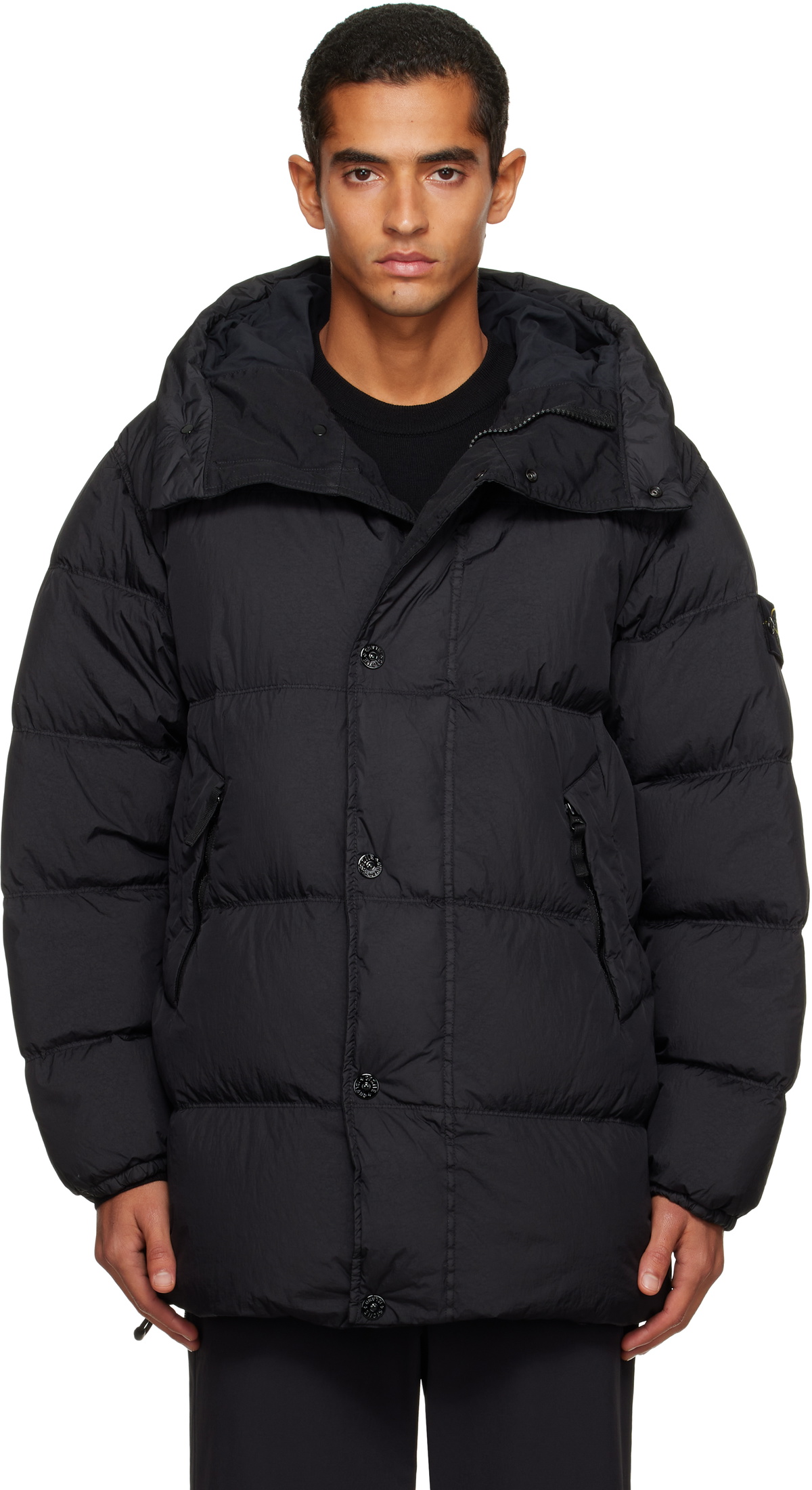 Stone Island Black 43128 Seamless Tunnel Nylon Down Jacket