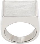 Dries Van Noten Silver & White Graphic Ring