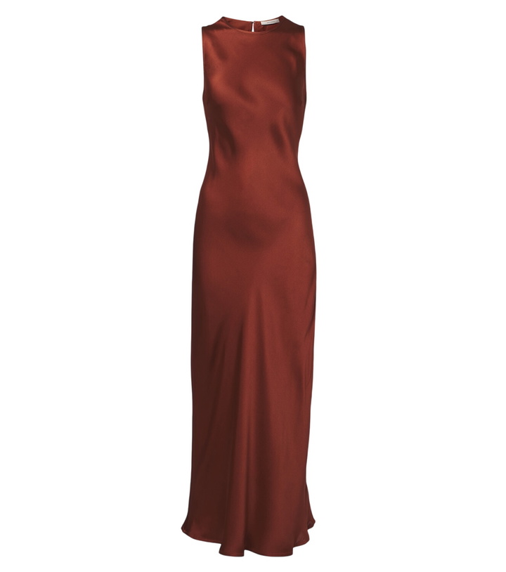 Photo: Asceno Valencia silk satin midi dress