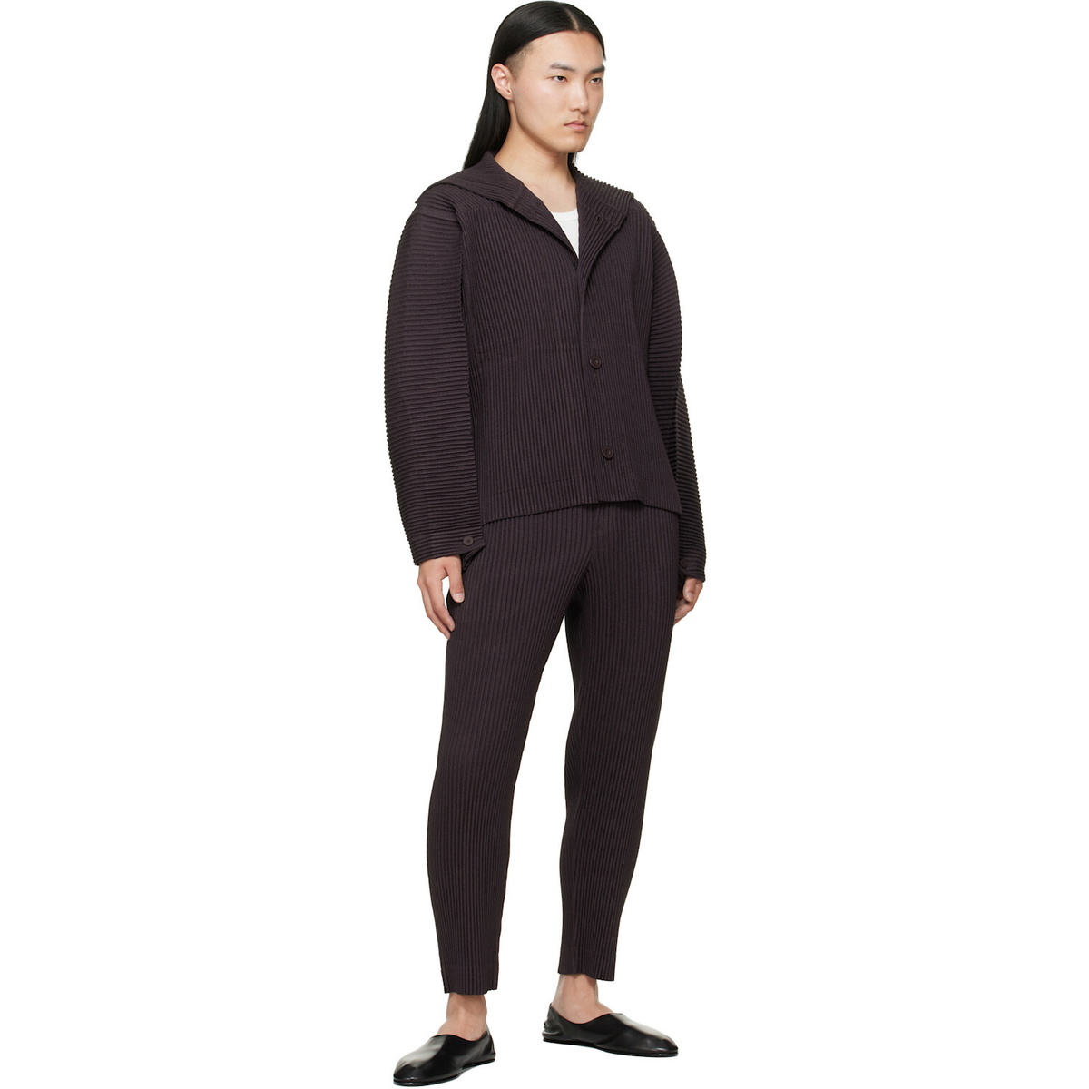 HOMME PLISSÉ ISSEY MIYAKE Brown Linen Like Trousers