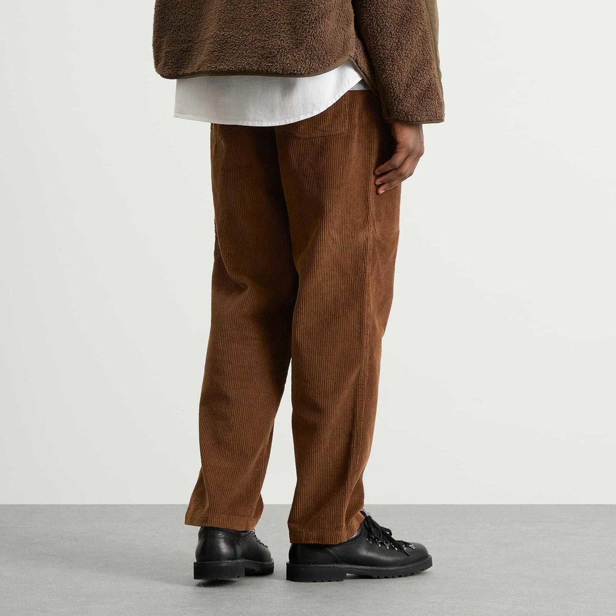 FrizmWORKS Men's Corduroy Wide One Tuck Pants in Brown
