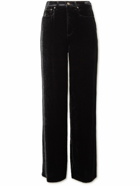 SAINT LAURENT - Wide-Leg Velvet Trousers - Black