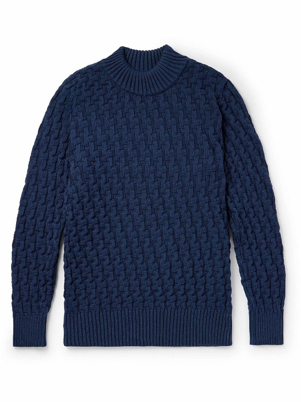Photo: S.N.S Herning - Stark Cable-Knit Merino Wool Sweater - Blue