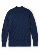 S.N.S Herning - Stark Cable-Knit Merino Wool Sweater - Blue