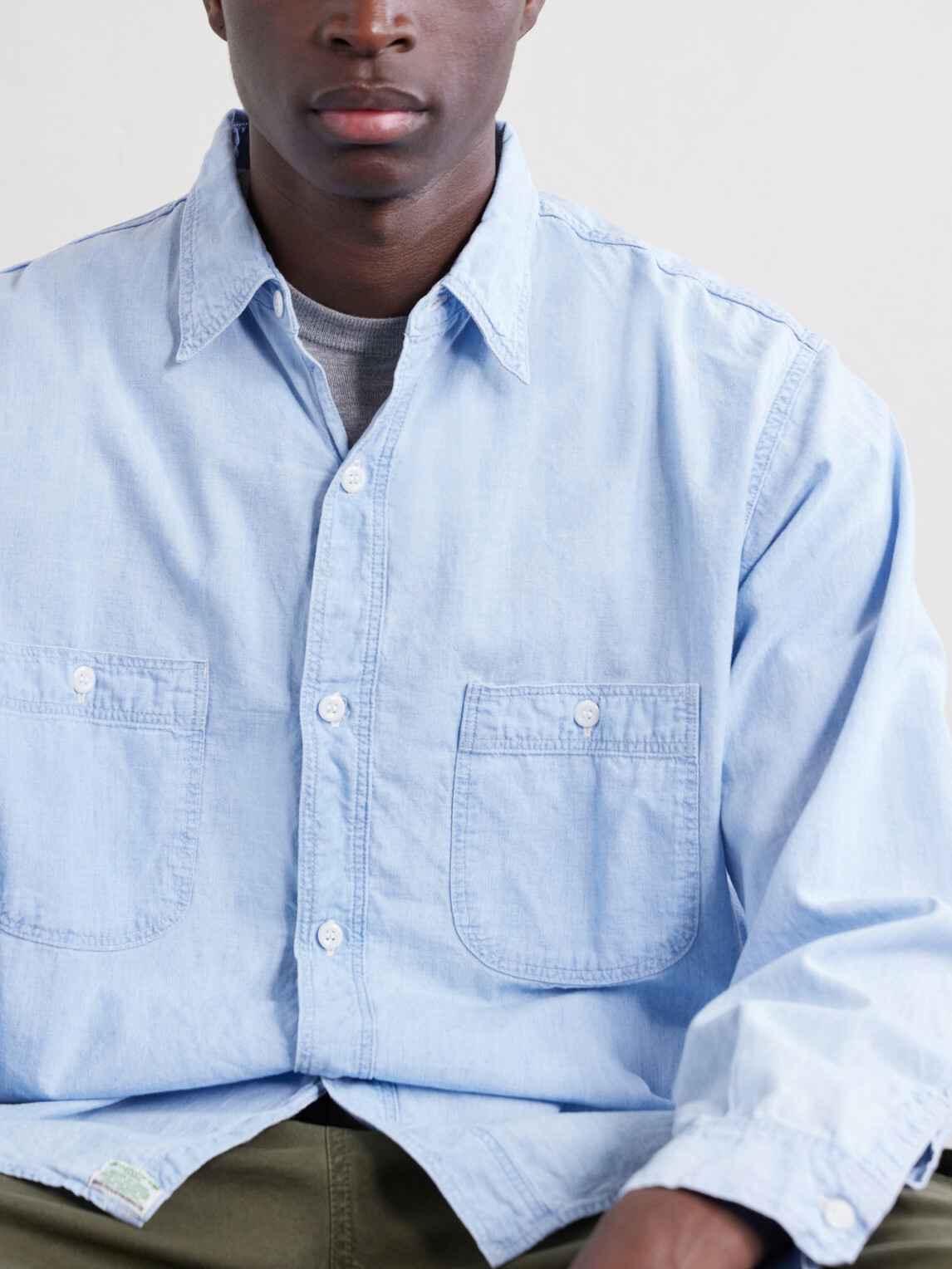 OrSlow - Cotton-Chambray Shirt - Blue