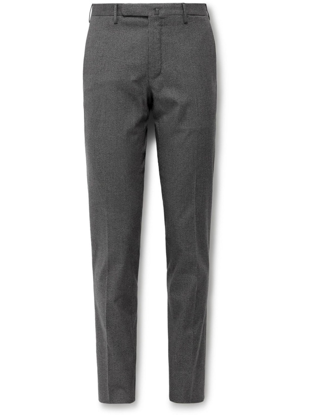 Photo: Incotex - Slim-Fit Puppytooth Cotton-Blend Flannel Trousers - Gray