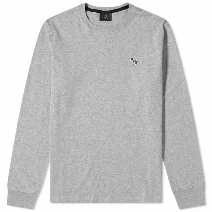 Photo: Paul Smith Men's Long Sleeve Zebra Logo T-Shirt in Grey Marl