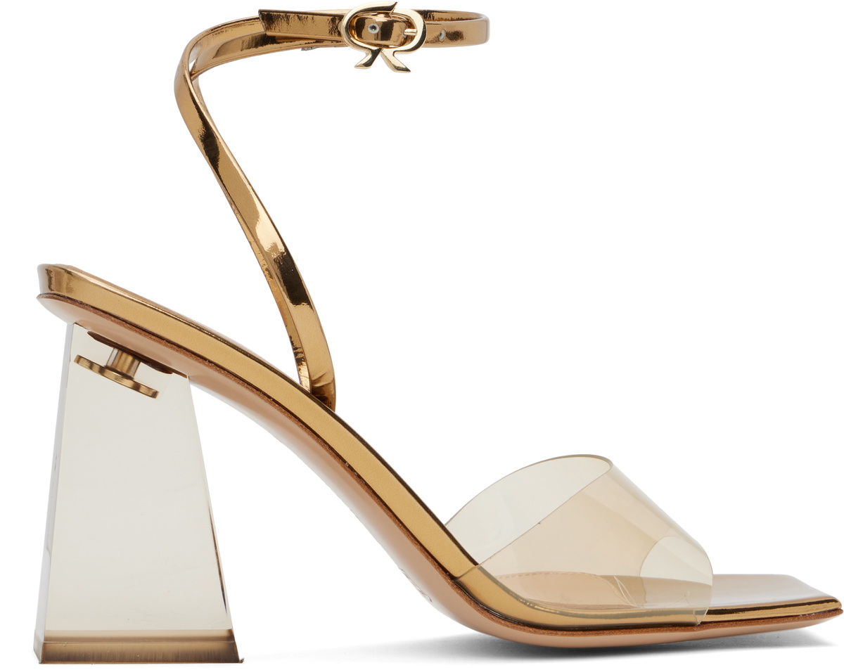 【関税&送料込】Gianvito Rossi Cosmic Pvc Sandals Gianvito Rossi - Cosmic Metallic Gold PVC Sandal, 85mm