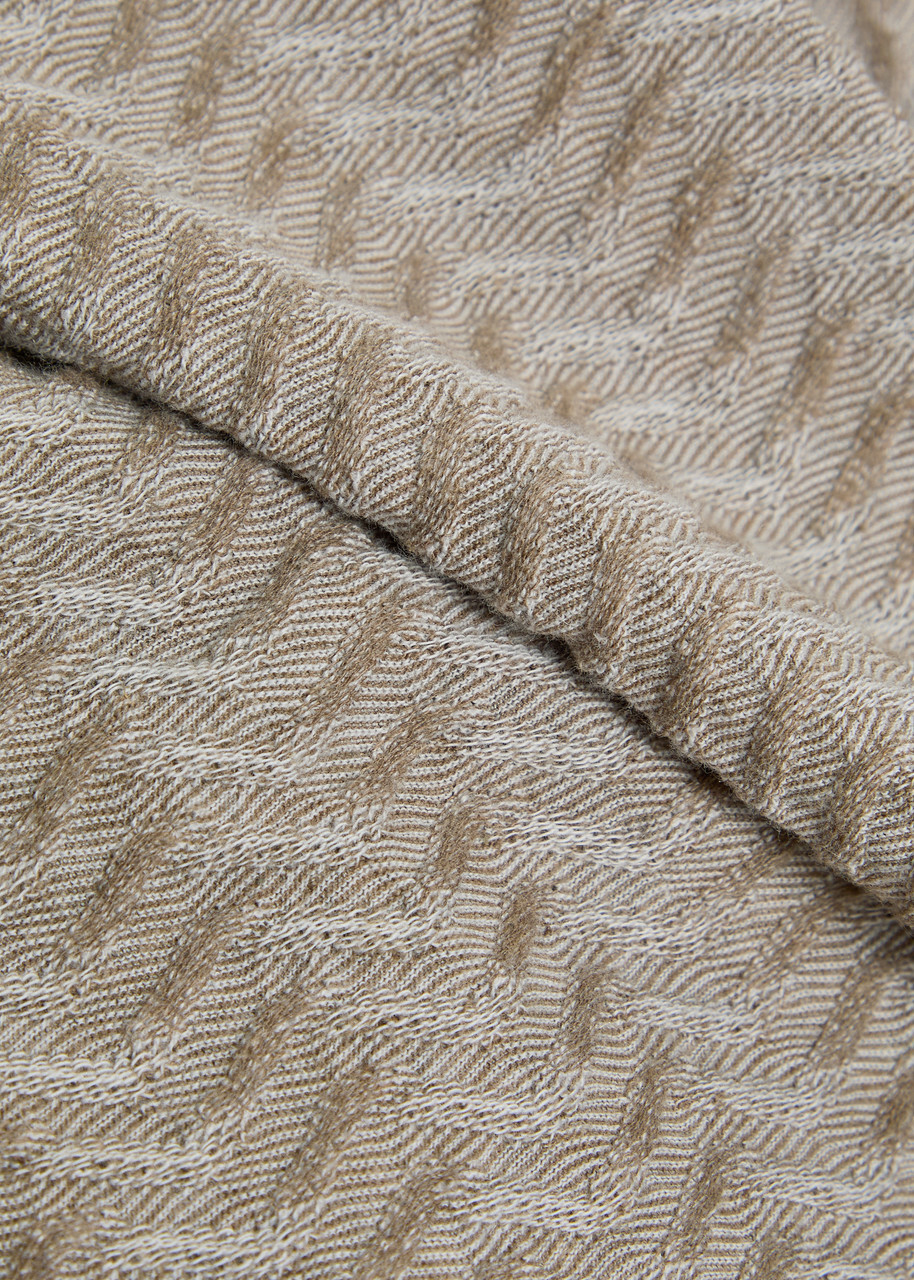 Emporio Armani Chevron-knit Cotton-blend Jacket Beige
