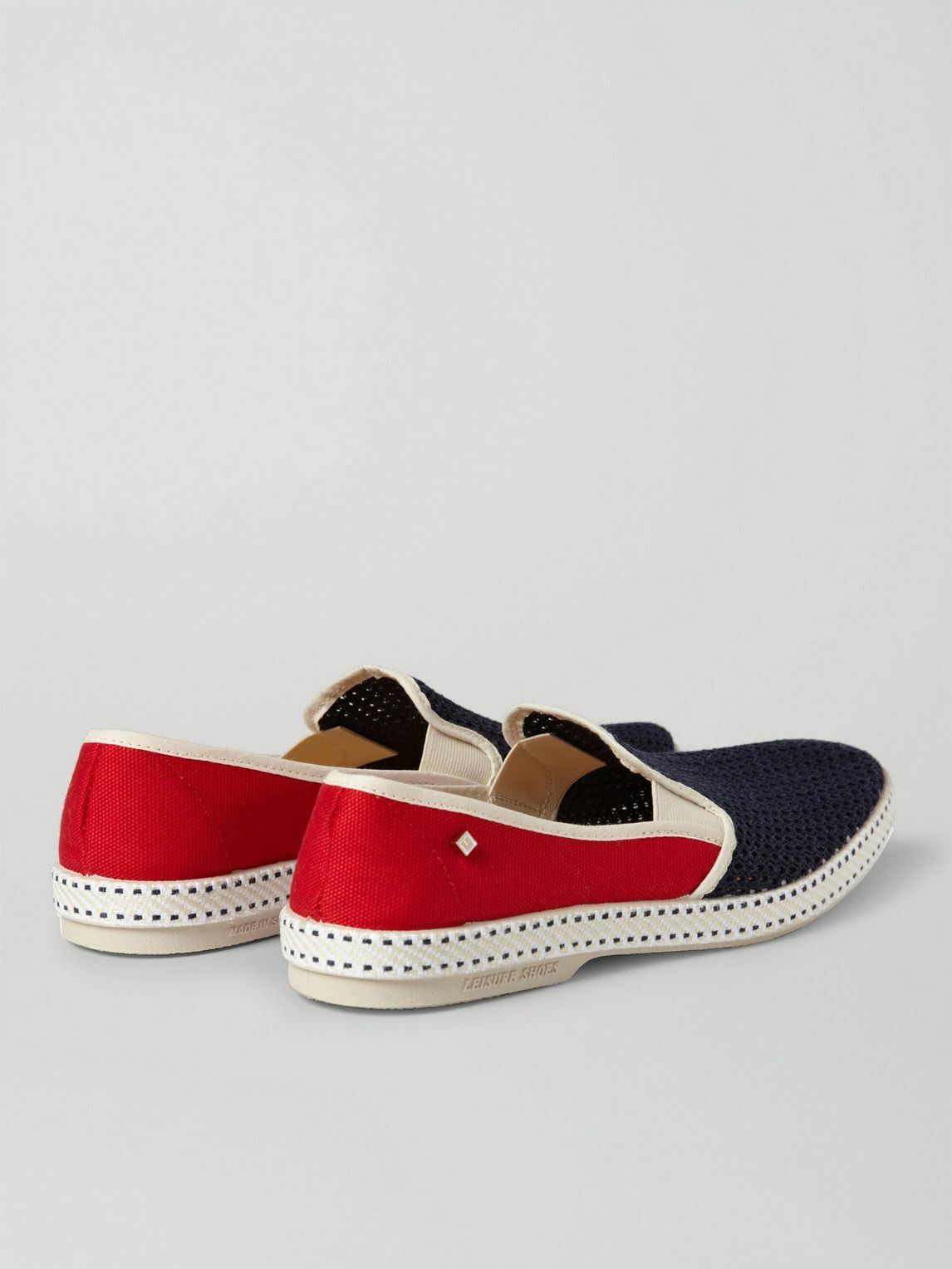 RIVIERAS - Cotton-Mesh and Canvas Espadrilles - Red