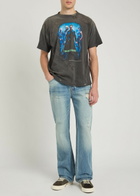 Saint Mxxxxxx The Matrix Printed Distressed Cotton T-shirt Black