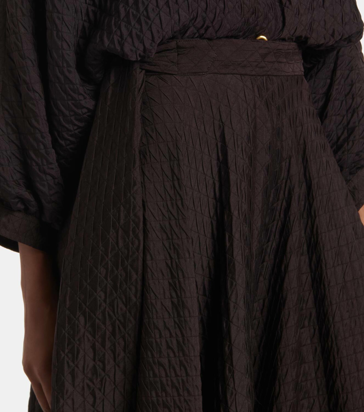 Loro Piana Quilted tie-detail silk maxi skirt