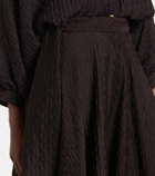 Loro Piana Quilted tie-detail silk maxi skirt