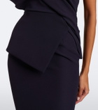 Safiyaa Elyna asymmetric crêpe gown
