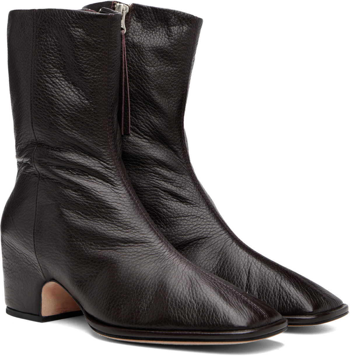 Lauren Manoogian Brown Square Arch Ankle Boots