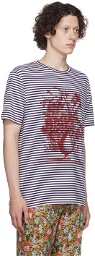 Erdem White & Blue Stripe T-Shirt