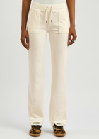 Juicy Couture Del Ray Logo Velour Sweatpants Cream
