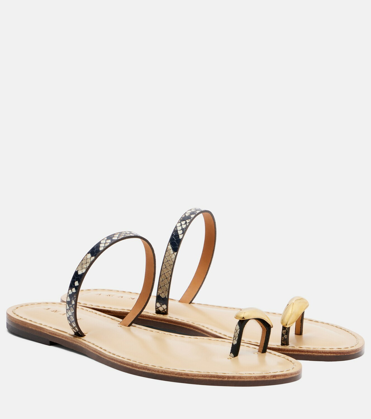 Amanu Kibera snake-effect leather sandals
