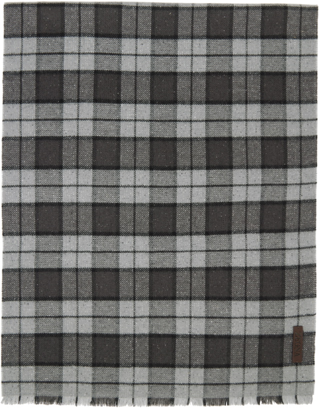 Photo: ZEGNA Gray Checked Scarf