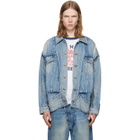 R13 Blue Roxy Moto Denim Jacket