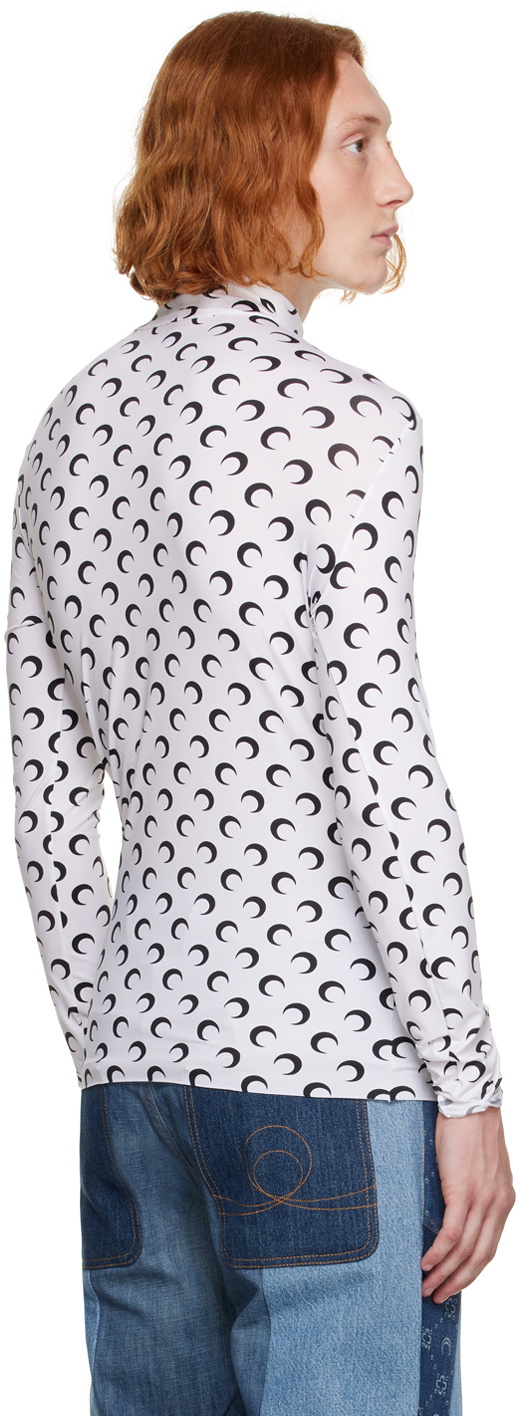 Marine Serre White Second Skin Turtleneck