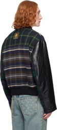 Marine Serre Multicolor Regenerated Tartan Scarves Bomber Jacket