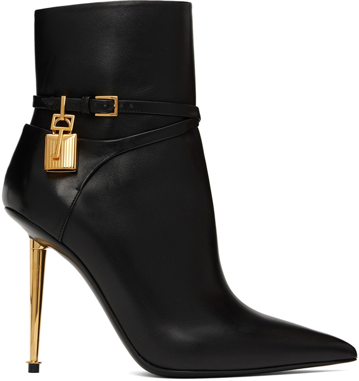 Photo: TOM FORD Black Padlock Ankle Boots