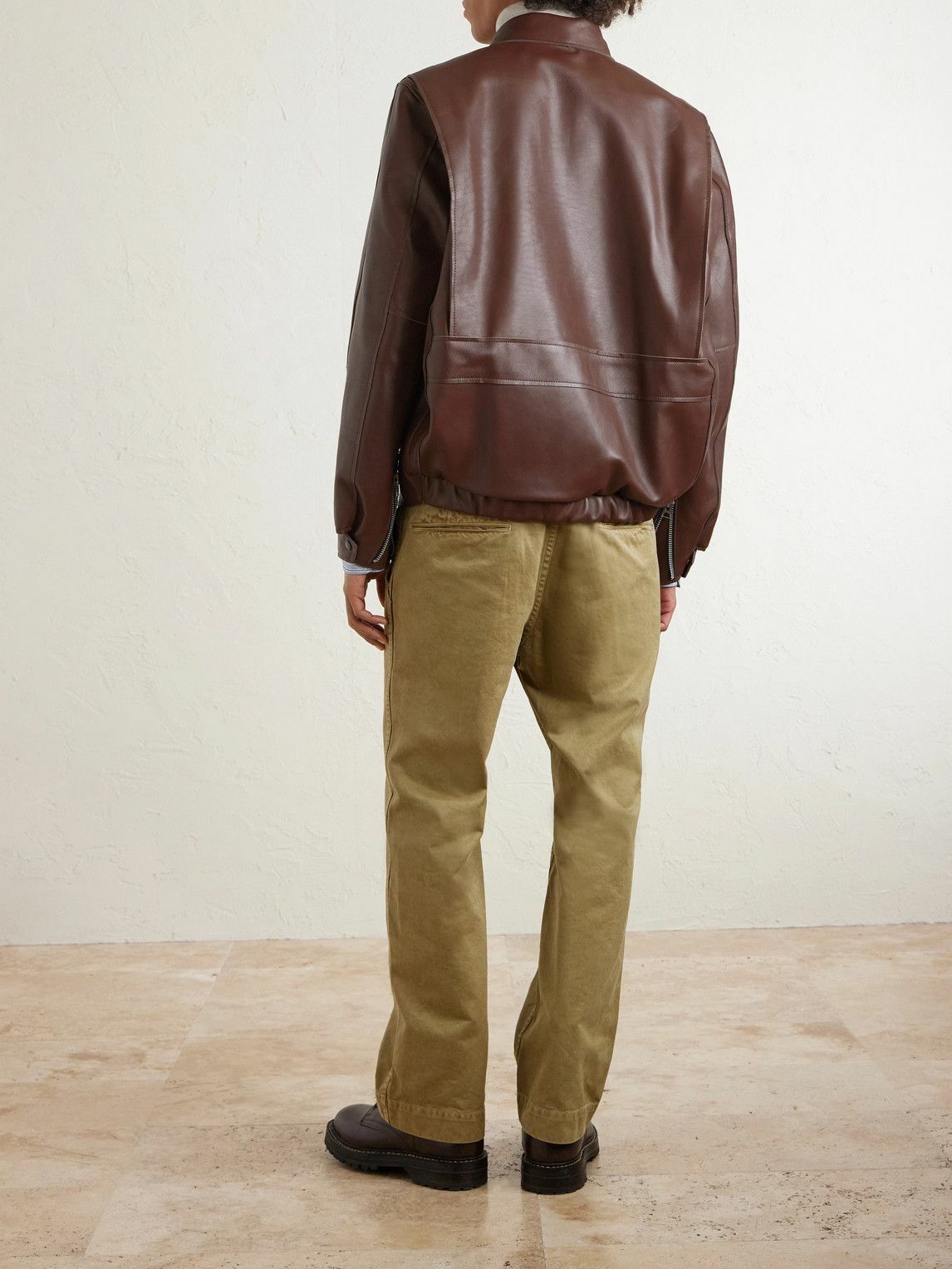 こーし sacai 25ss Leather Jacket size2 Sacai - Leather Blouson Jacket - Brown Sacai