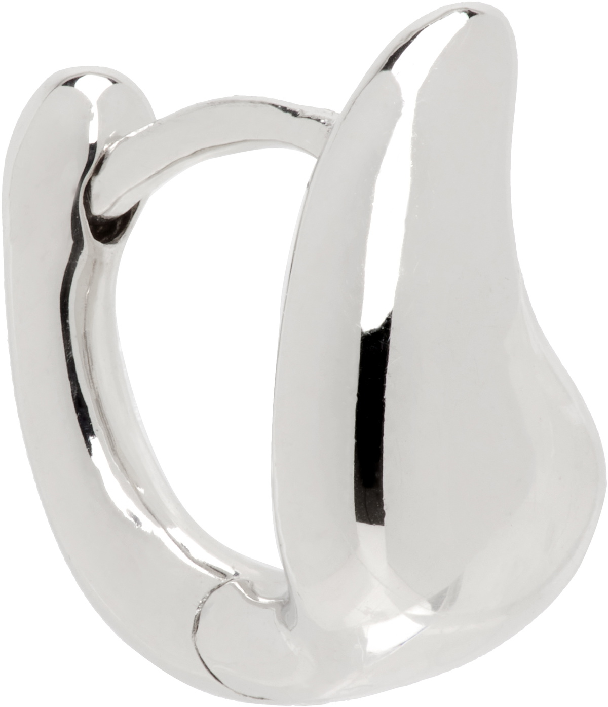 Maria Black Silver Sagene Trail Huggie Single Earring