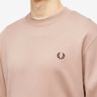 Fred Perry Men's Crew Neck Sweatshirt in Dark Pink