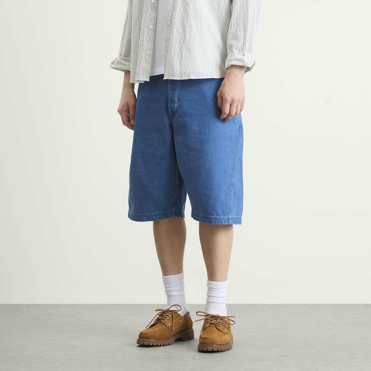 YMC Men's 90'S Denim Twisted Shorts in Indigo