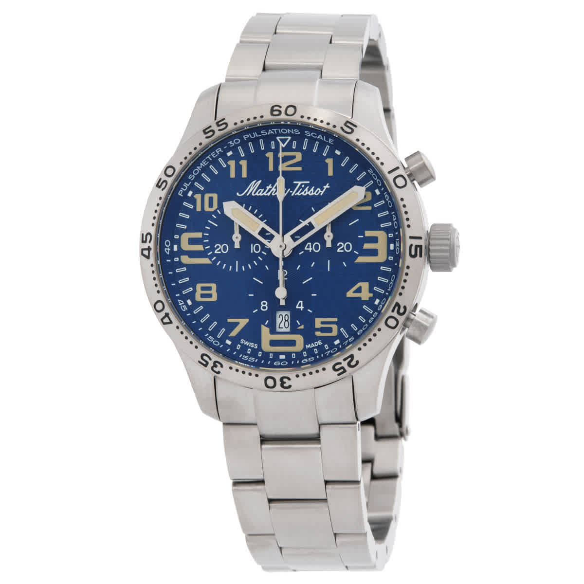 Mathey-Tissot Type 21 Titanium Chronograph Quartz Blue Dial Mens Watch H1821CHT2