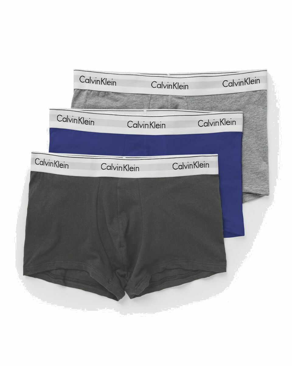 Photo: Calvin Klein Underwear Modern Cotton Stretch Trunk 3 Pack Blue - Mens - Boxers & Briefs