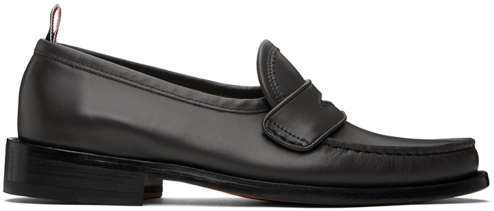 Photo: Thom Browne Gray Pleated Varsity Loafers