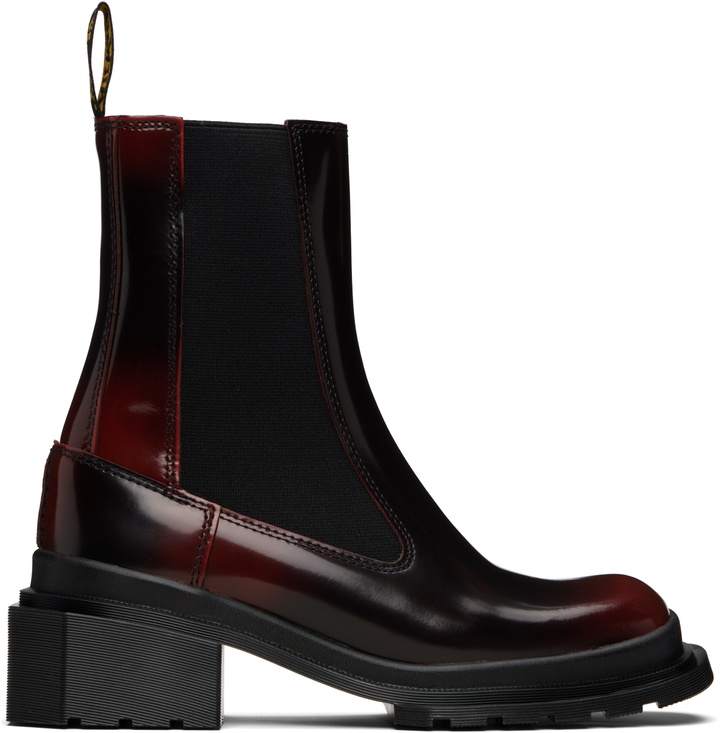 Photo: Dr. Martens Black & Burgundy Maybole Square Toe Chelsea Boots