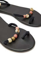 Ancient Greek Sandals Eleftheria Beaded Leather Sandals Black