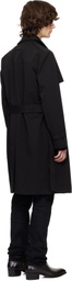 Hugo Black Water-Repellent Trench Coat