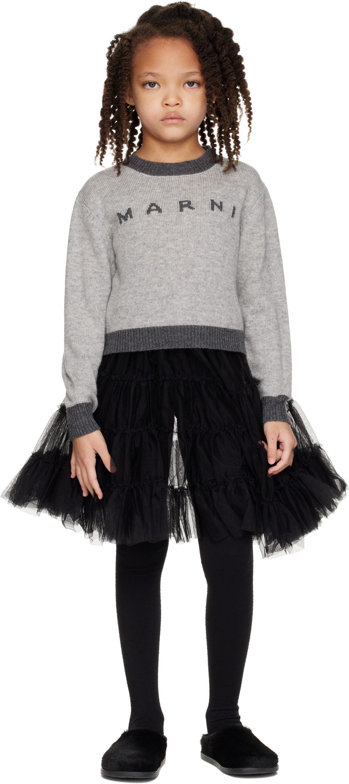 Marni Kids Gray Wool Sweater