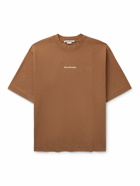 Acne Studios - Extorr Logo-Flocked Garment-Dyed Cotton-Jersey T-Shirt - Brown