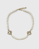 Casablanca Medium Pearl Logo Necklace Gold/White - Mens - Jewellery