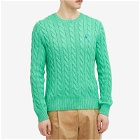 Polo Ralph Lauren Men's Cotton Cable Crew Jumper in Classic Kelly