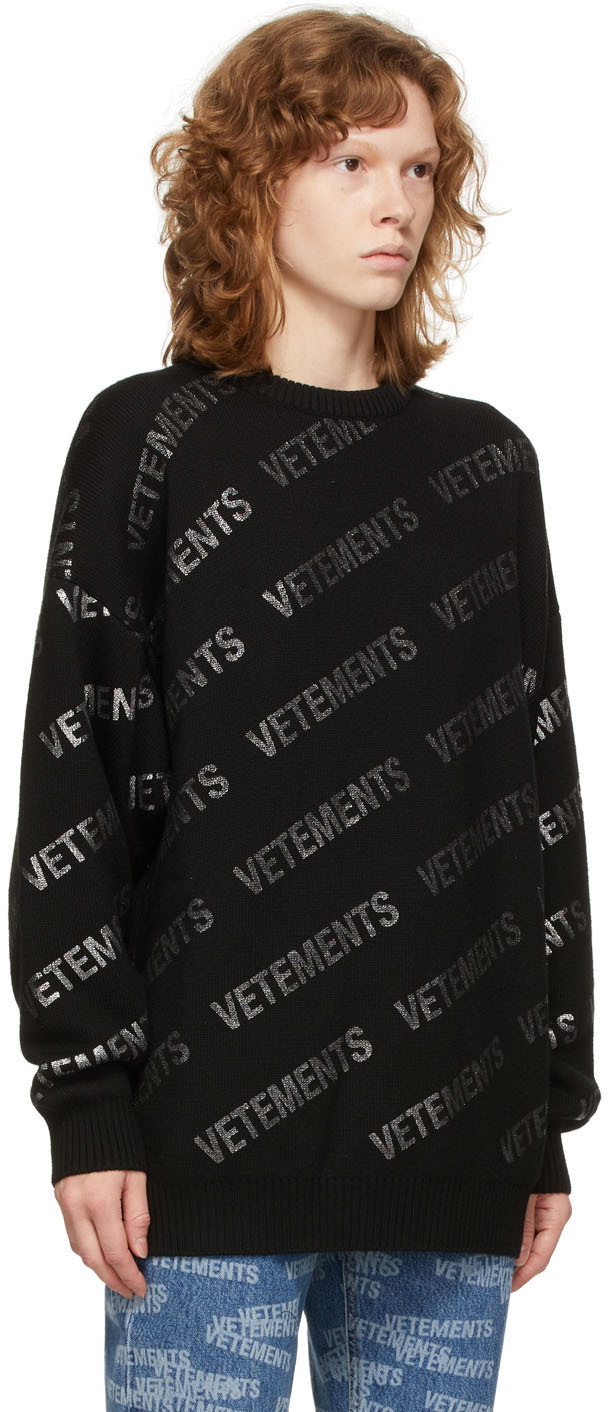 Buy Vetements Monogram Knit Logo Tights 'Black' - WE52HO100B BLAC