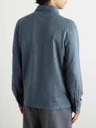 TOM FORD - Cotton and Silk-Blend Piqué Polo Shirt - Blue