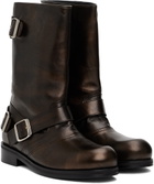 Stefan Cooke SSENSE Exclusive Brown Biker Boots