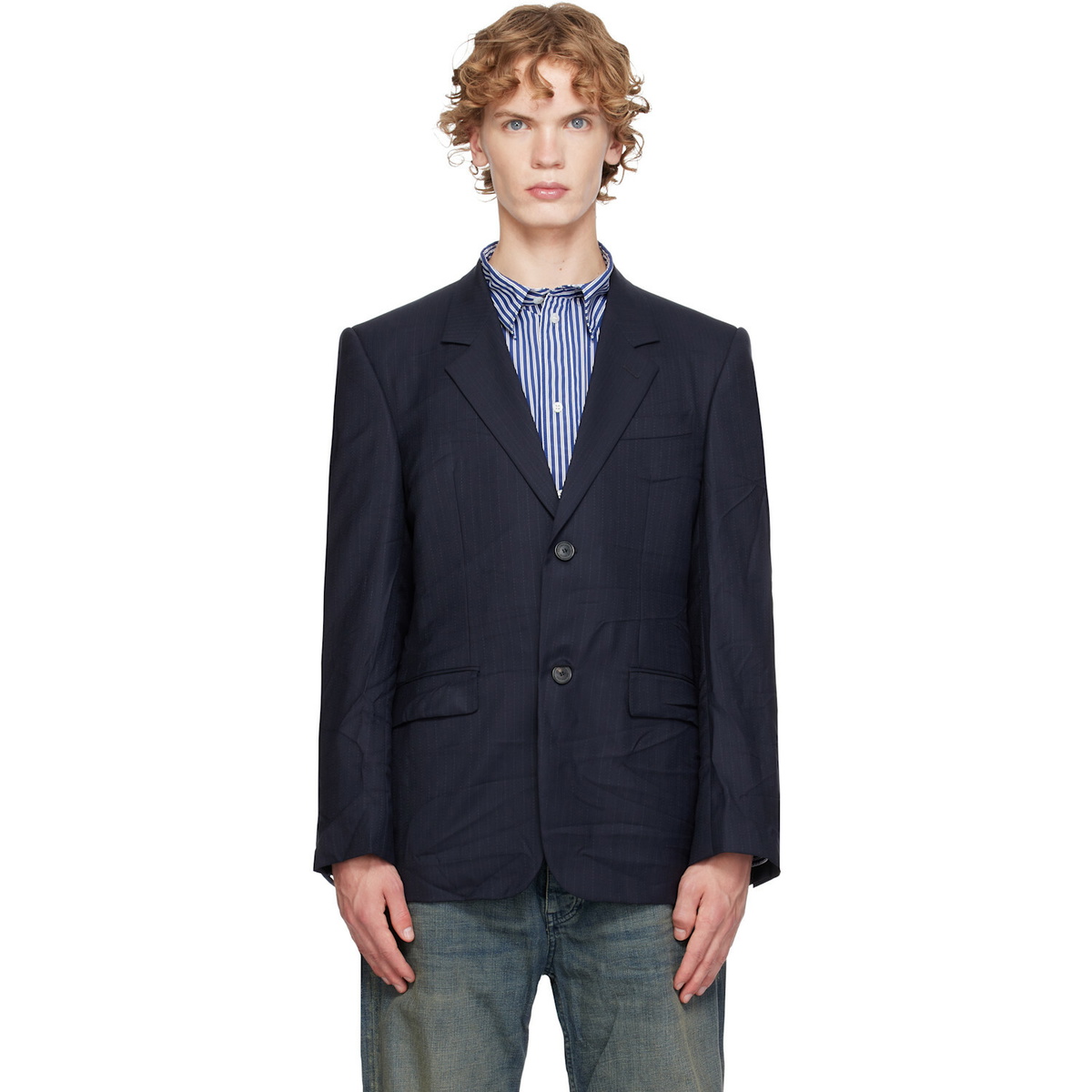 Affix Grey Two-Way Zip Service Jacket Affix