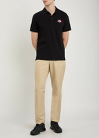 Moncler Logo-appliquéd Piqué Cotton Polo Shirt Black