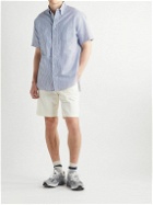 Gitman Vintage - Button-Down Collar Striped Linen and Cotton-Blend Shirt - Blue